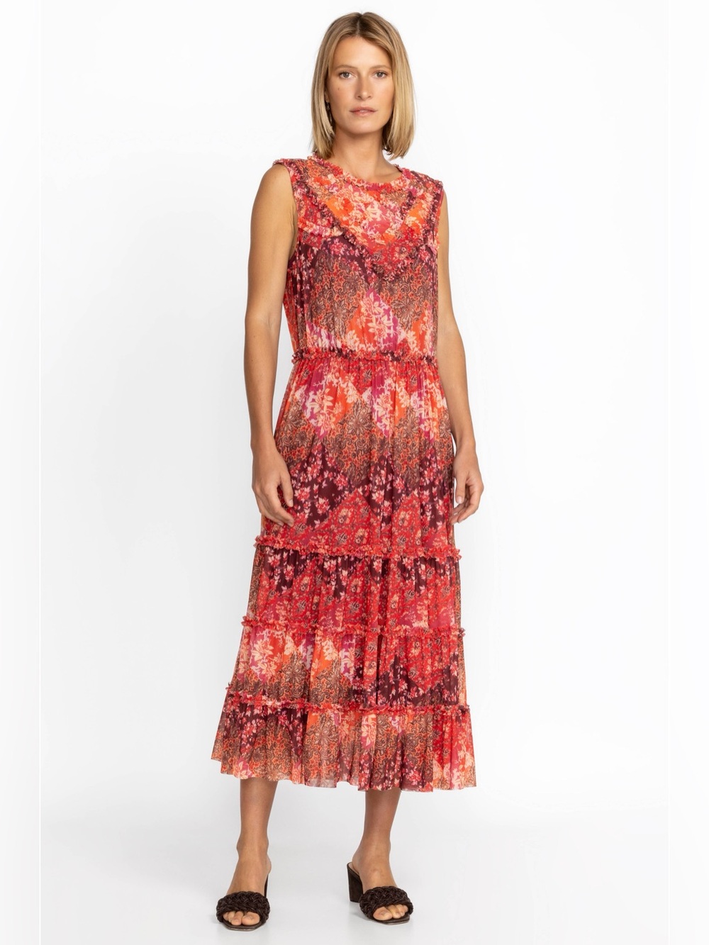 Johnny Was Josephina Mesh Midi Dress